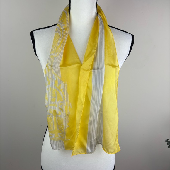 Vintage Vera Scarf yellow and gray design - Picture 2 of 4